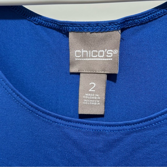 Chico's Vibrant Royal Blue Tank Top size 2 or US sizing is 12/L. NWT. Length 21” - Picture 2 of 6